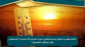 «حالة طقس» أمطار رعدية وارتفاع درجات الحرارة غدًا السبت 9 أغسطس كيف ستكون التفاصيل؟